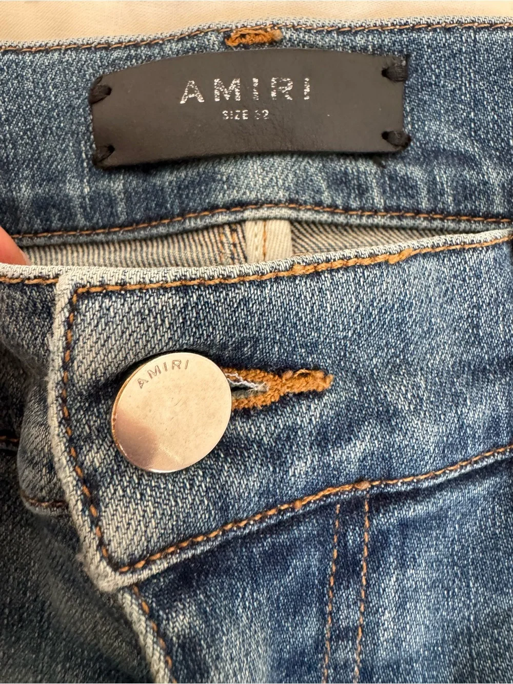 AMIRI Indigo Night Palm Thrasher Jeans Size 32